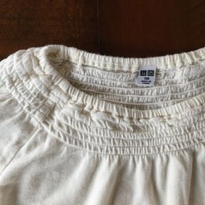 UNIQLO JAPAN Girls 9 10 Cream Off White Blouse Top